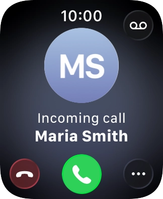 Press the Digital Crown when you get a call.