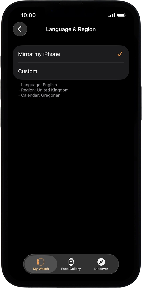 On your phone: Press Custom.
