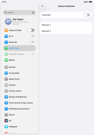 If you turn off the function, press the required network.
