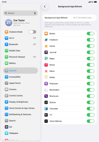 Press Background App Refresh.