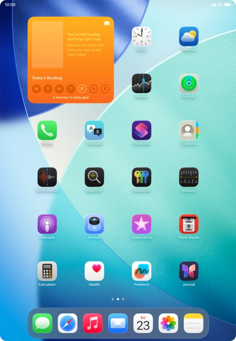 If you're using a Widget Stack: slide up or down on the stack to select the required widget.