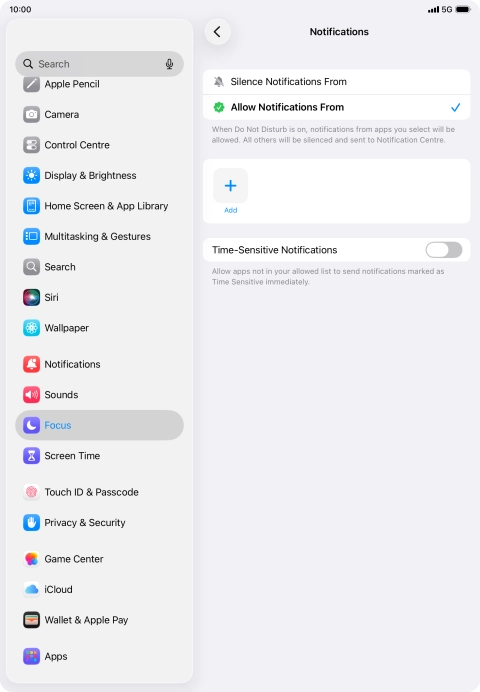 Press the indicator next to 