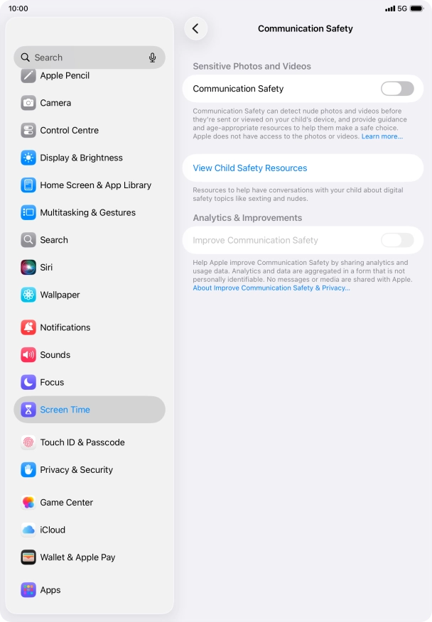 Press the indicator next to 