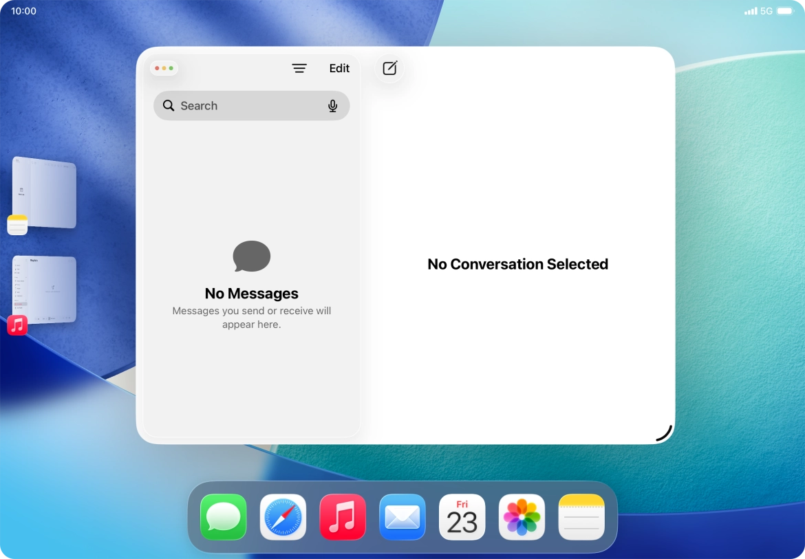 If you've selected Stage Manager for multitasking, you can press and drag the required running application to the centre of the screen.