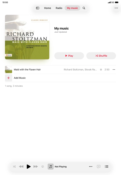 Go to the required category or playlist and press the required audio file.