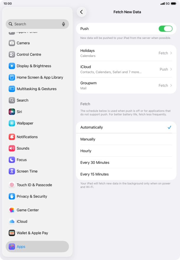 Press the indicator next to 