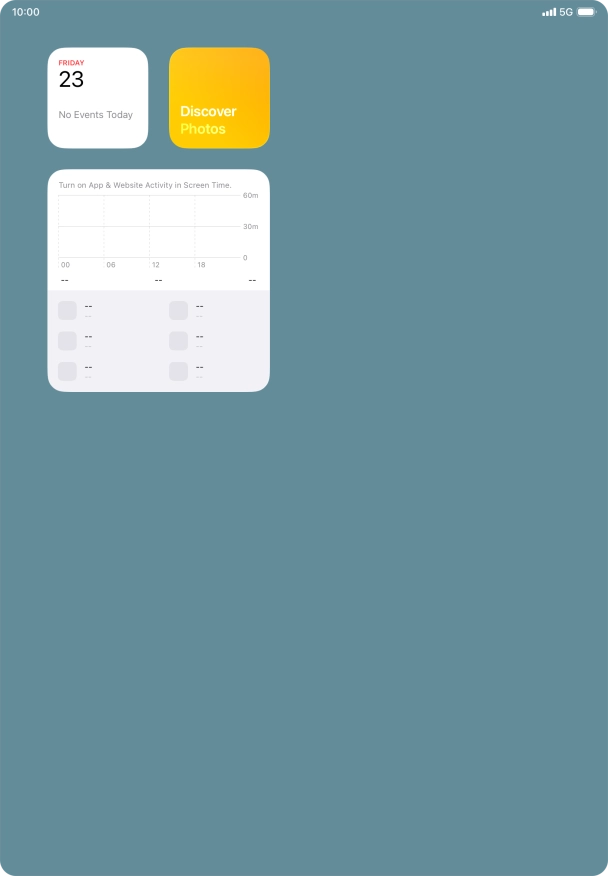 Slide your finger up or down on the screen to see more widgets.