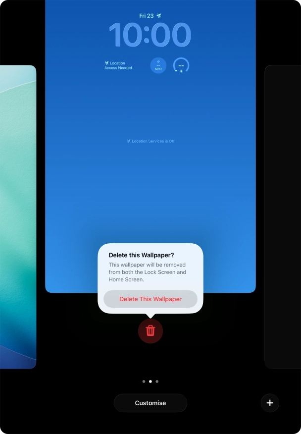 Press Delete This Wallpaper.