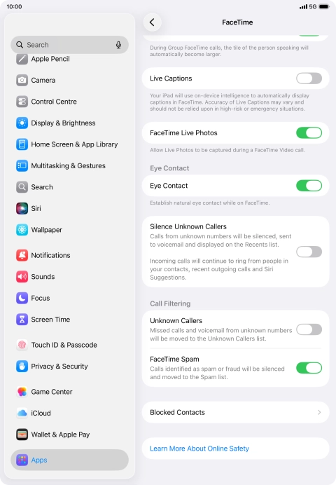 Press the indicator next to 