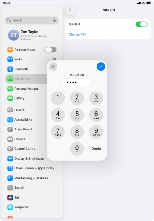 Key in your current PIN and press the confirm icon.
