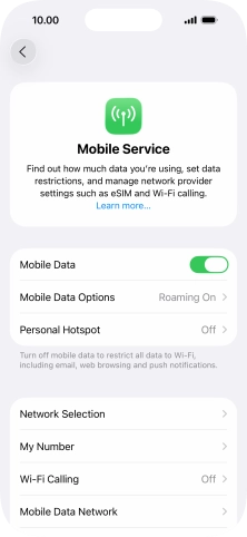 Press Mobile Data Network.