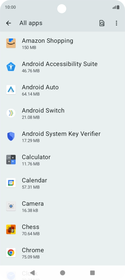 Press the required app.