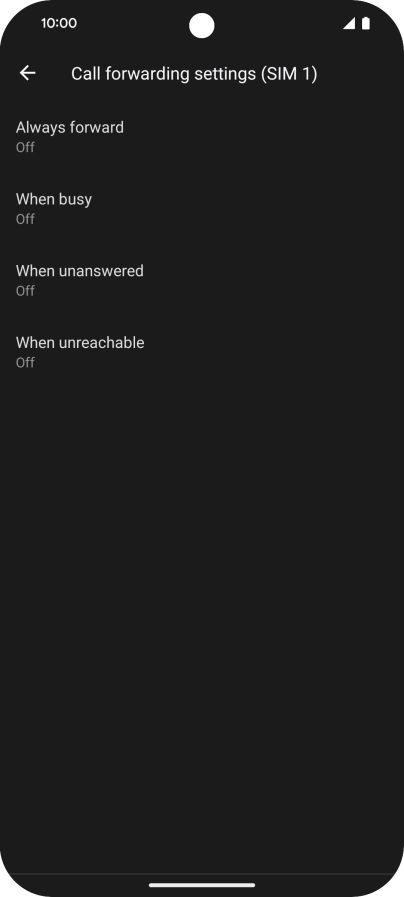 Press the required divert type.