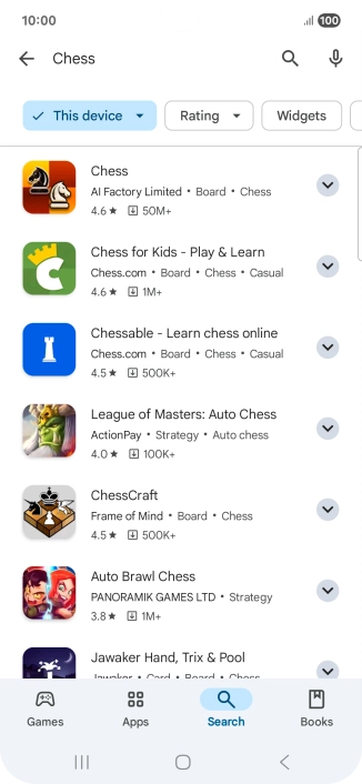 Press the required app.