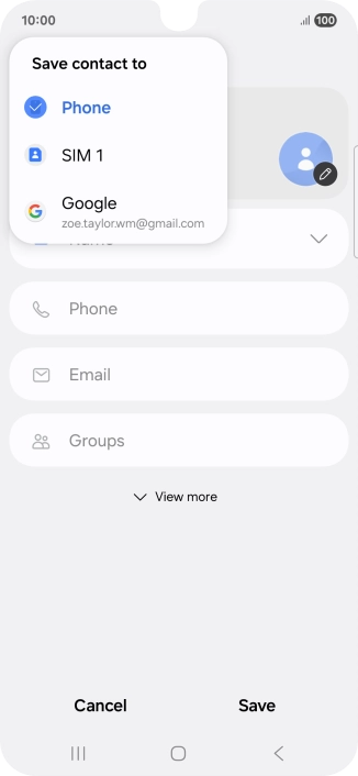 Press the required Google account.