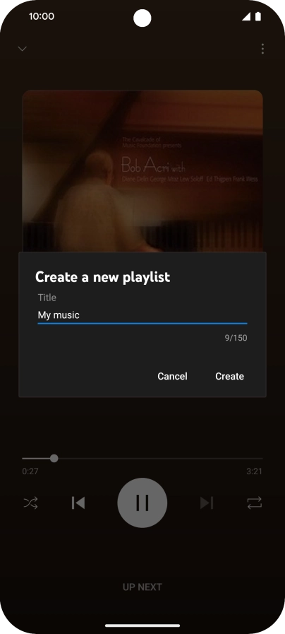 Key in a name for the playlist and press Create.