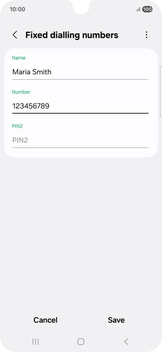 Press PIN2 and key in your PIN2. The default PIN2 is 1111.