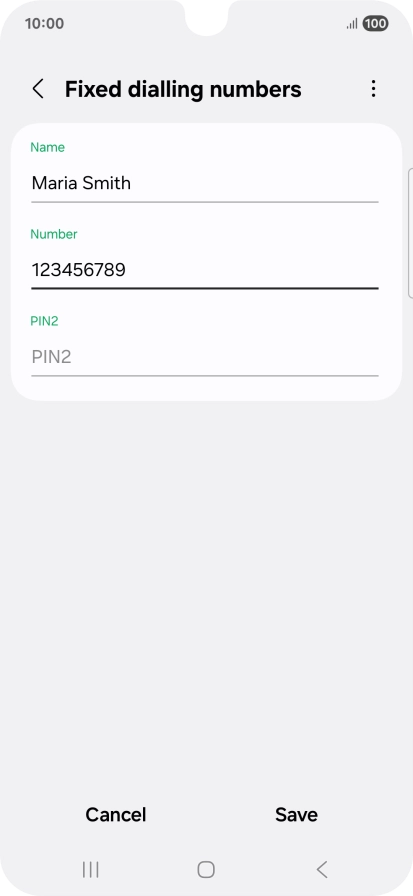 Press PIN2 and key in your PIN2. The default PIN2 is 1111.