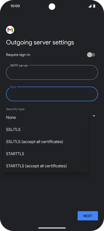 Press SSL/TLS.