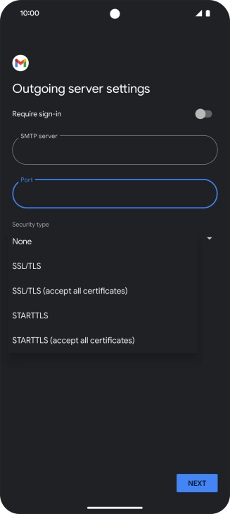 Press SSL/TLS.