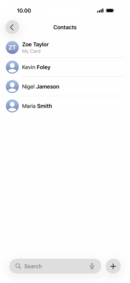Press the required contact.