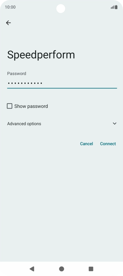 Key in the password for the Wi-Fi network and press Connect.