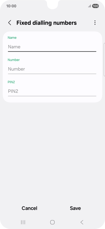 Press Name and key in the required name.