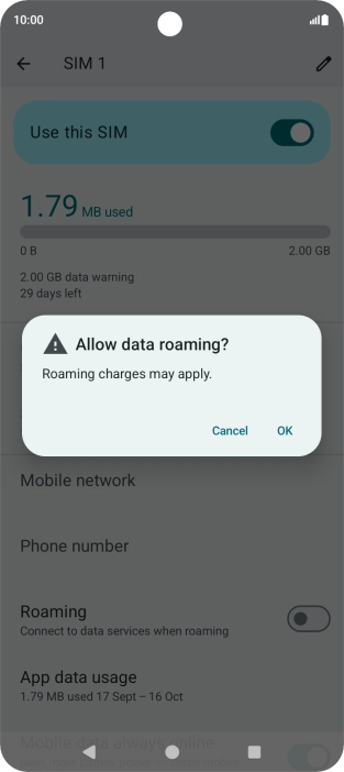 If you turn on the function, press OK.