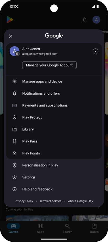 Press Settings.