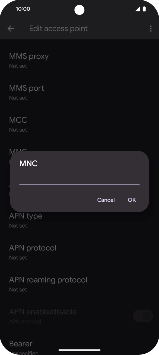 Key in 01 and press OK.