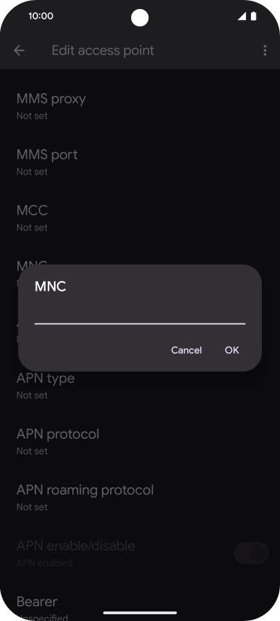 Key in 01 and press OK.
