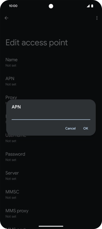 Key in live.vodafone.com and press OK.