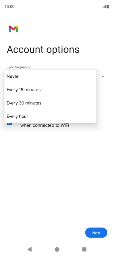 Press the required setting.