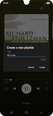 Key in a name for the playlist and press Create.