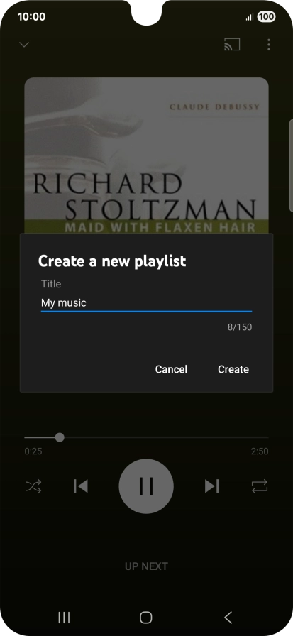 Key in a name for the playlist and press Create.