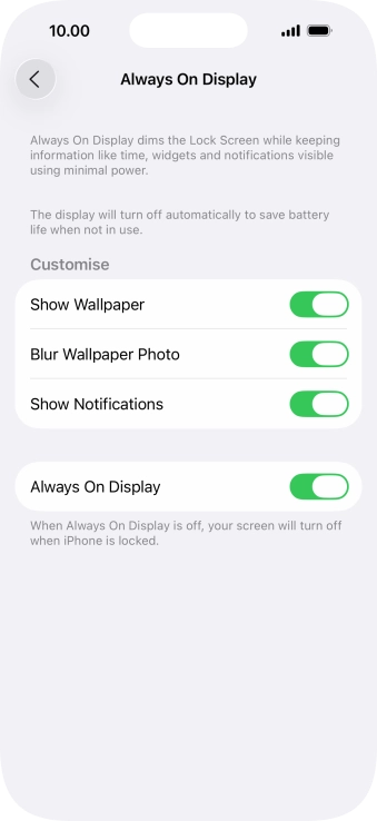 Press the indicator next to 