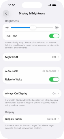 Press the indicator next to 