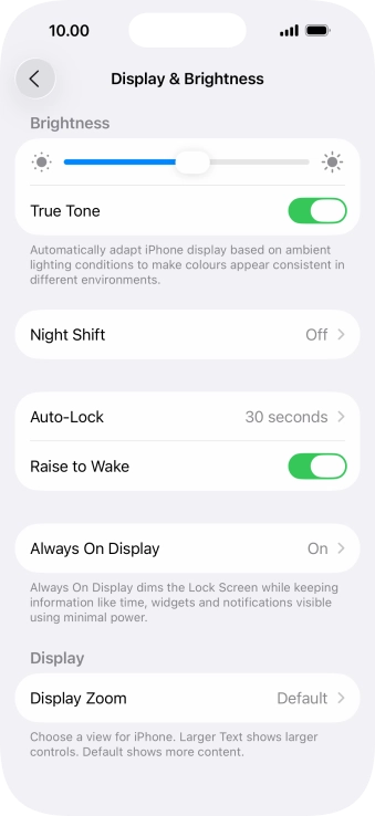 Press the indicator next to 