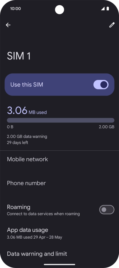 Press the indicator next to 