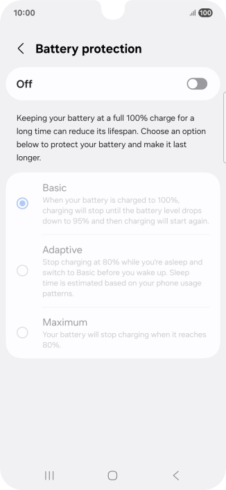 Press the indicator to turn the function on or off.