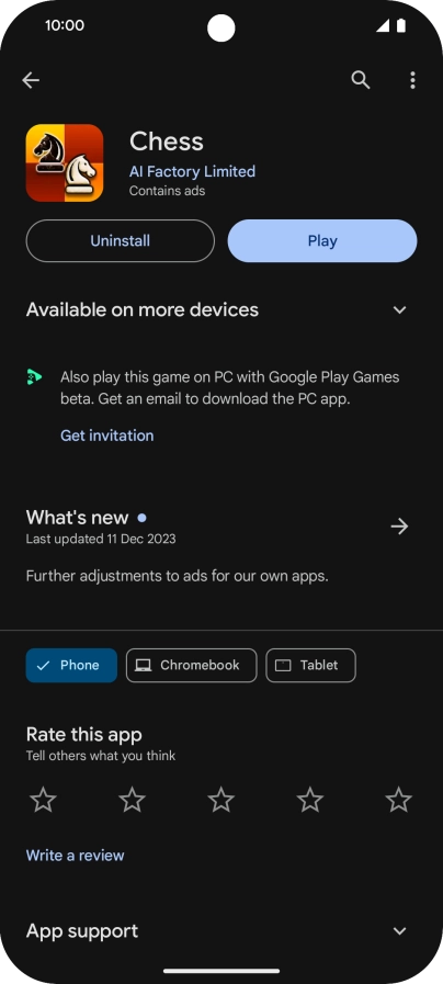 Press Uninstall.