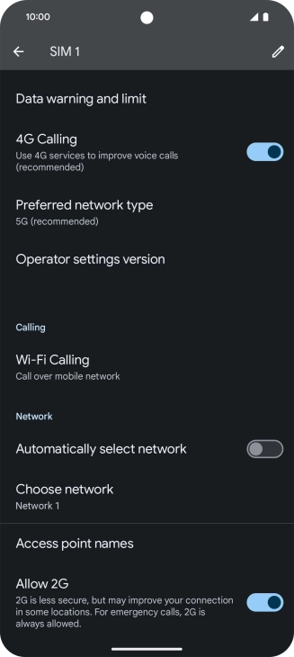 Press the indicator next to 