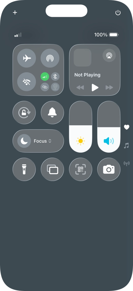 Press the flight mode icon to turn the function on or off.