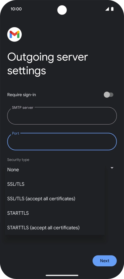 Press SSL/TLS.