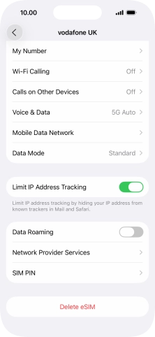 Press Delete eSIM and follow the instructions on the screen to delete your eSIM.