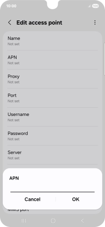 Key in wap.vodafone.co.uk and press OK.