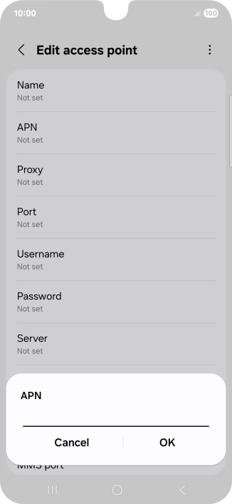 Key in wap.vodafone.co.uk and press OK.