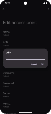 Key in mms.vodafone.net and press OK.
