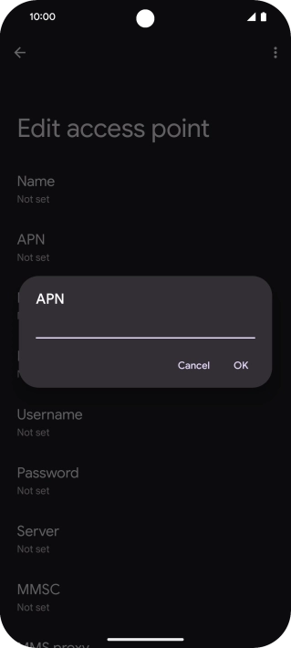 Key in mms.vodafone.net and press OK.