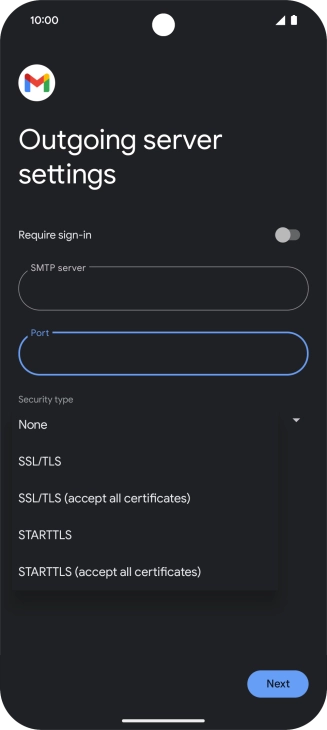 Press SSL/TLS.